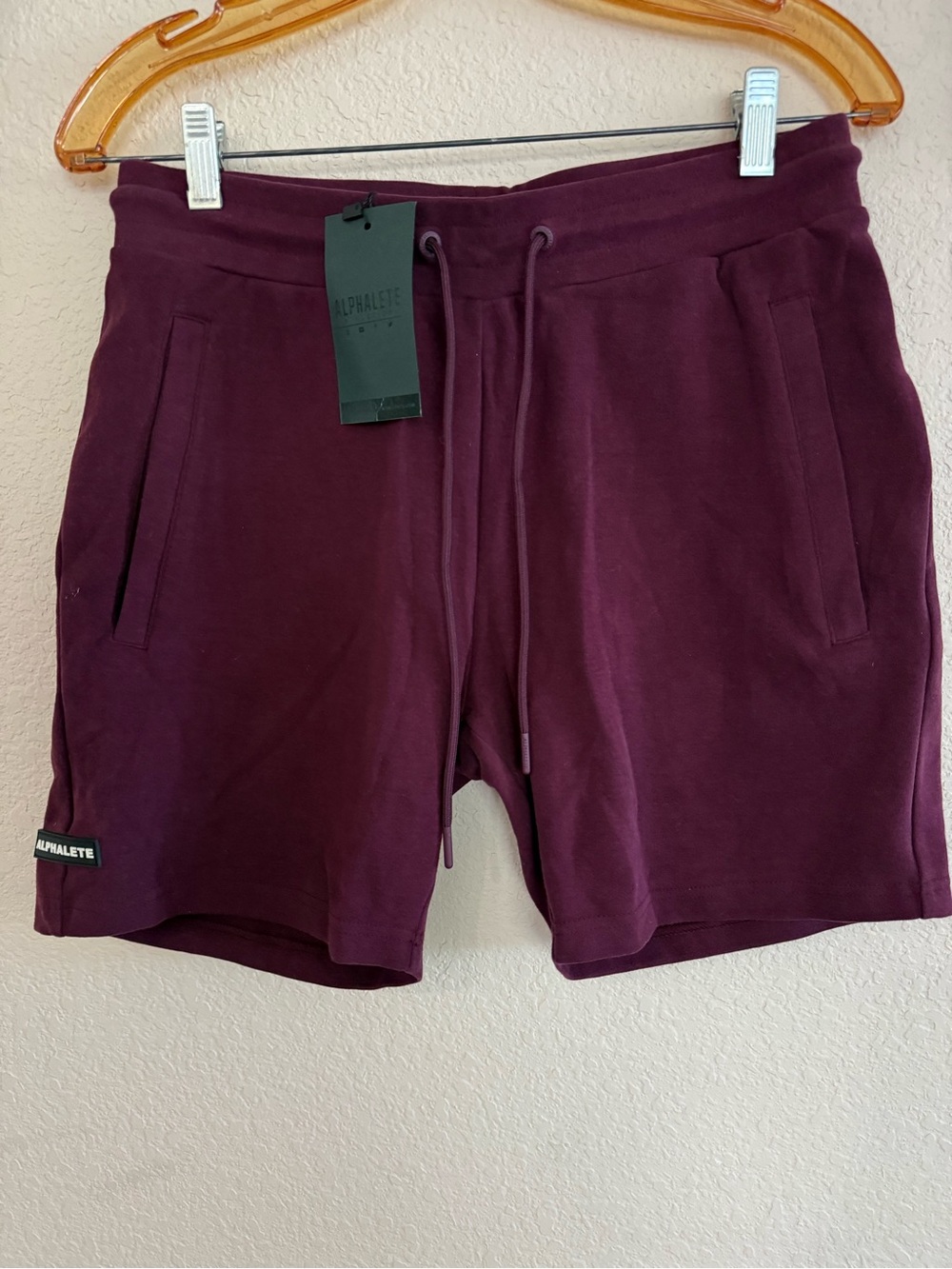 Alphalete Men’s Drawstring Athletic Shorts in Burgundy